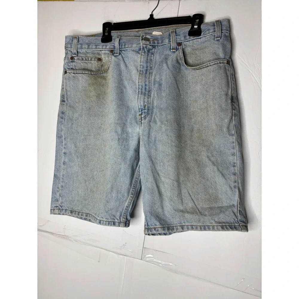 Levis 505 Regular Fit Vintage Denim Shorts Light‎ Wash Mens 38 distressed